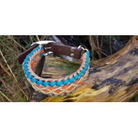Halsband "Elite"- TEAL/ORANJE